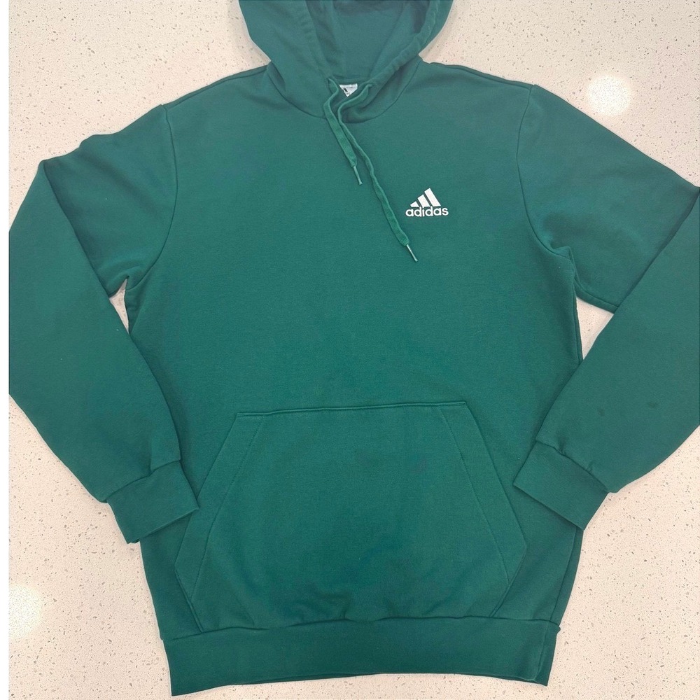 Adidas Hoodie Mens Medium‎ Green Good Streetwear Pullover Sweatshirt Logo